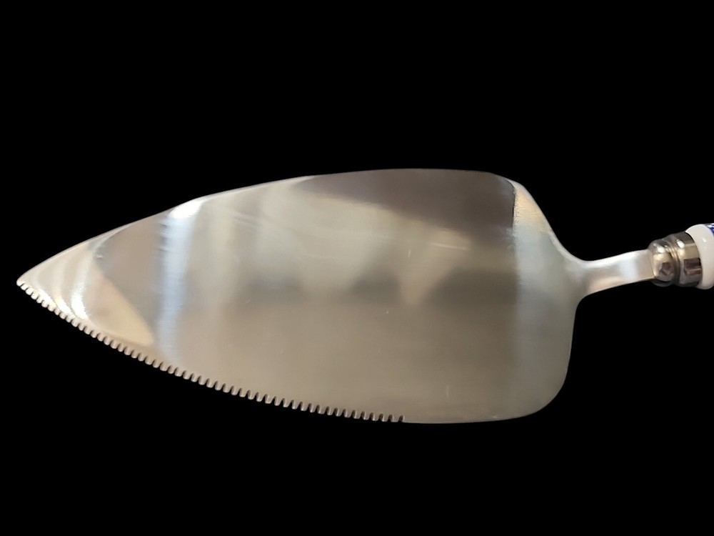 Italian White & Blue 10.5" Cake Knife Server, By Spode.