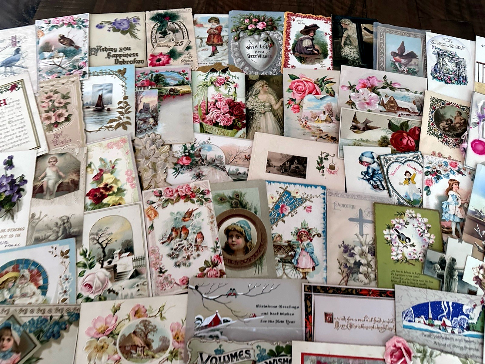Huge Lot of 200 +Old Scraps~Cards~Ephemera~Mixed Paper~DAMAGED-SCRAPBOOK CRAFTS!