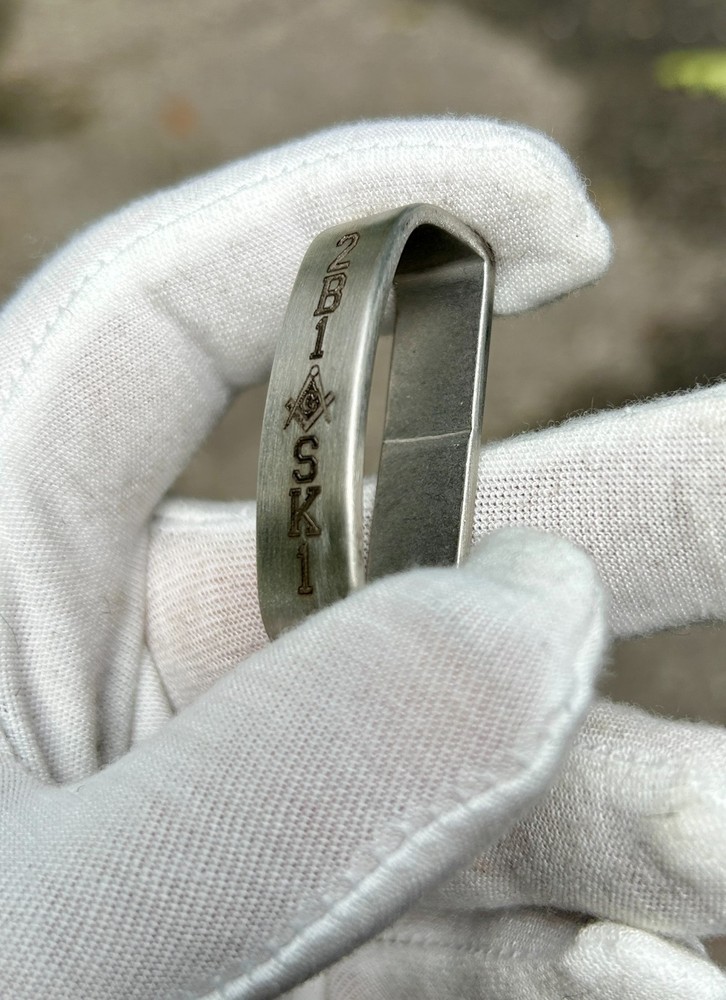 Stainless Engraved 2B1ASK1 Mason Belt Loop | 1.5" Width | Freemason Accessory