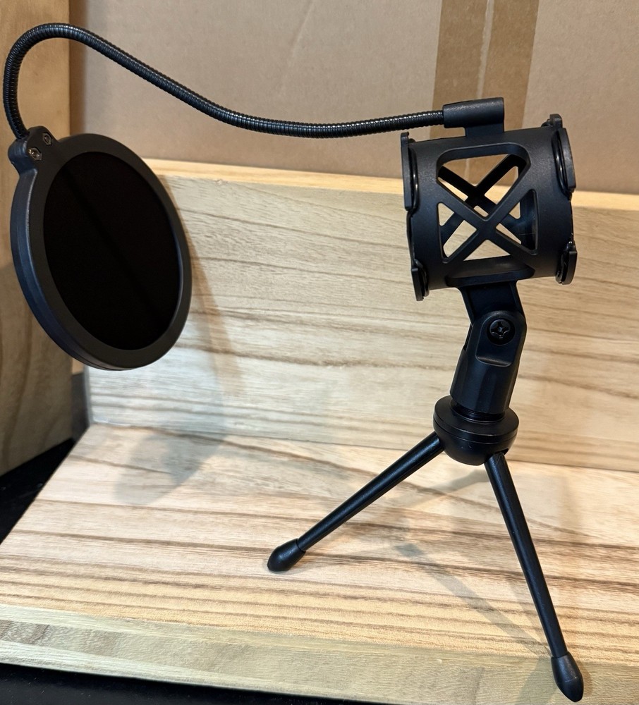Foldable Microphone Tripod Stand Desktop Mic Holder Shock Mount - A0220