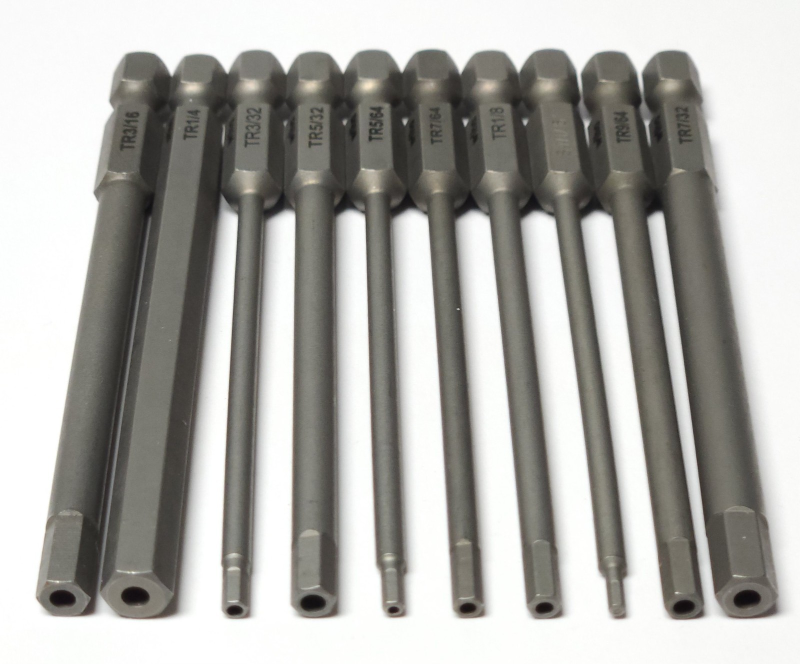 WIHA 76096 10 Piece Blade Set for CENTROFIX Handle 76000 Security Hex INCH 5/64"