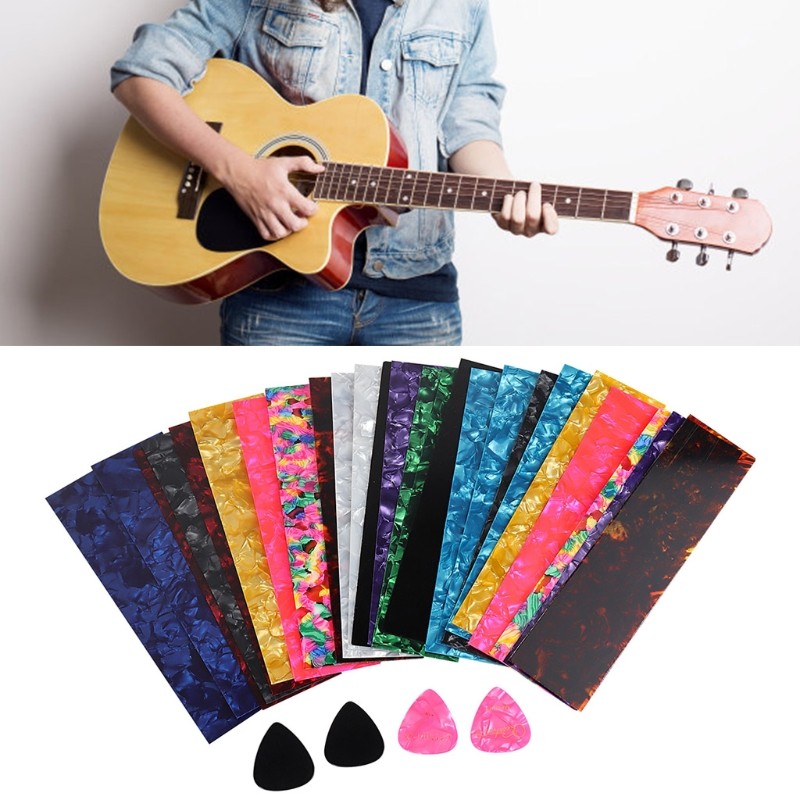 25Pcs DIY Guitar Pick Punch Sheets Pick Strips Three Thickness Mixed for Guitar