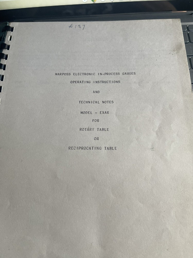 Marposs Electronic In Process Gauges Operating Instructions/Technical Notes Mode