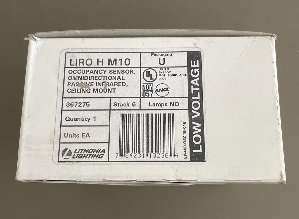Lithonia Lighting LIRO H M10 Occupancy Sensor Omnidirectional Passive IR.