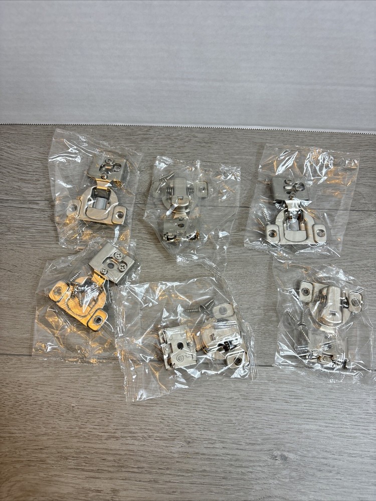 Six 1/2" Overlay Face Frame Soft Close Hinges Hardware 105° Compact 3 Way Adjust