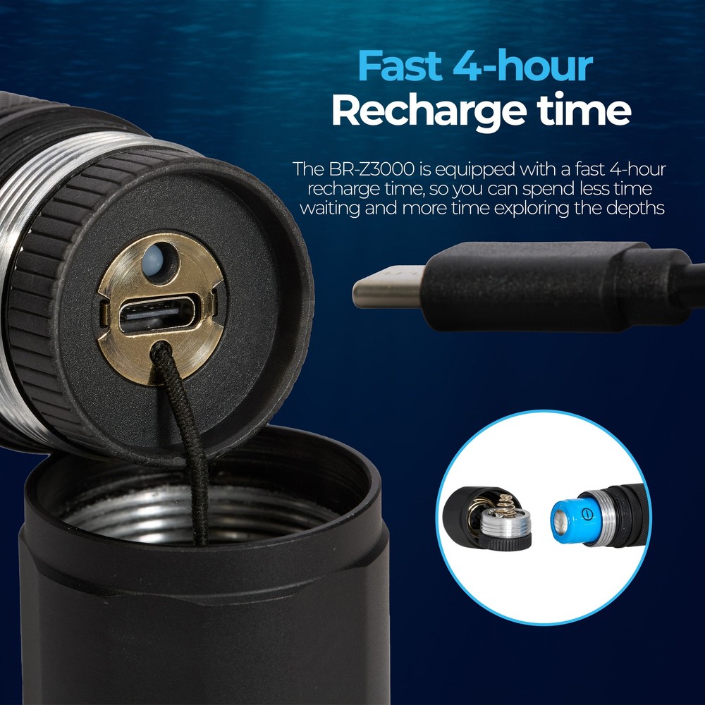 Blue Reef 3000 Lumens Zoomable Dive Light