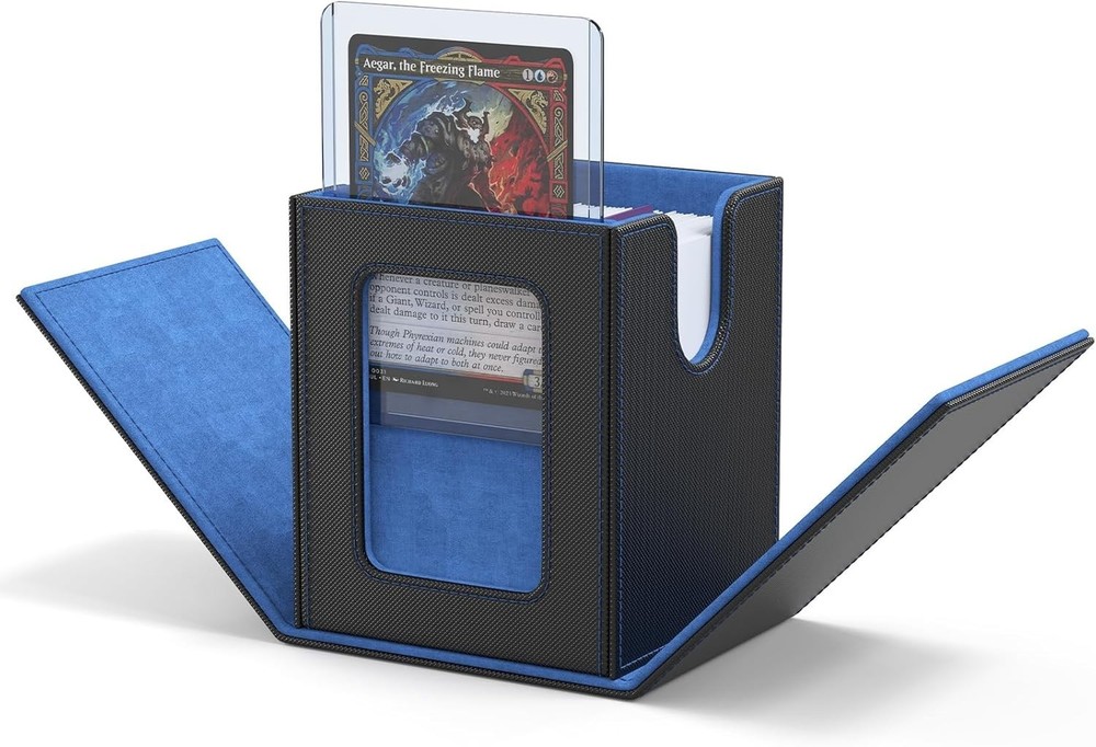 Portable Commander Deck Box - Leather Case for 100 Double-Sleeved Cards
