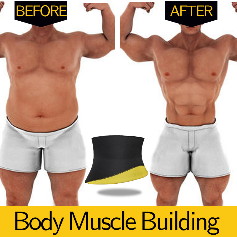 Men's Fat Burner Tummy Slim Body Shaper Neoprene Sauna Sweat Belts Waist Trainer