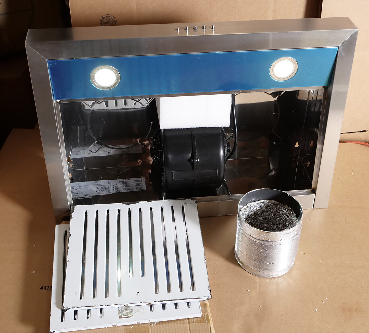 30 in Under Cabinet Range Hood (OPEN BOX) 3-Prong Plug, Stainless Steel, LED