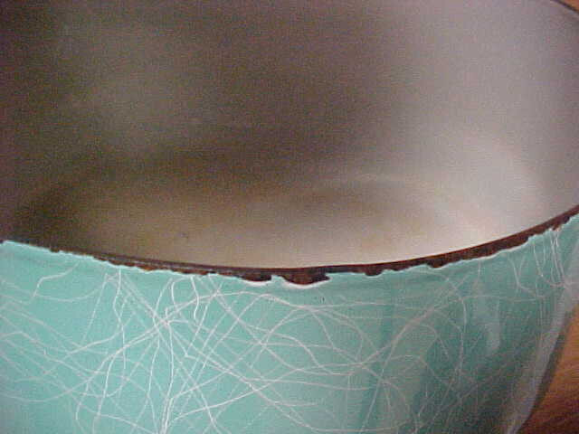 Spaghetti Pot 1950s Serendipity Enamelware. not perfect