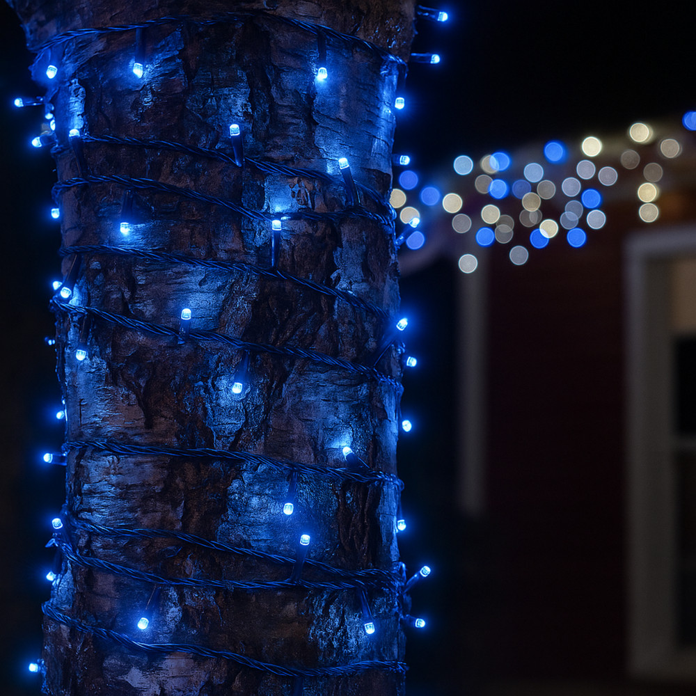 Elegani 4-Pack 100 LED String Lights with Flexible Clear Wire 33ft -Blue