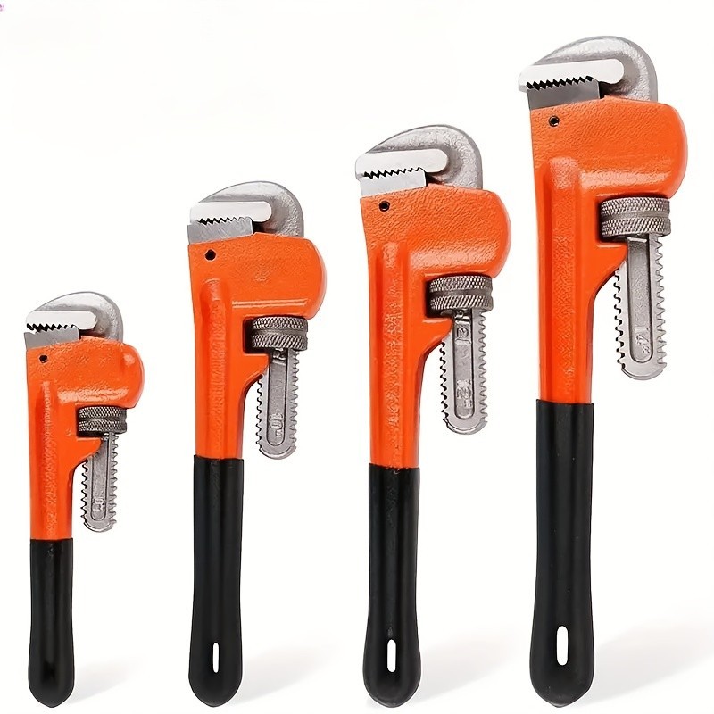 Heavy Duty Pipe Wrench - Forged Steel, Multiple Sizes for Plumbing & Vehicle Rep