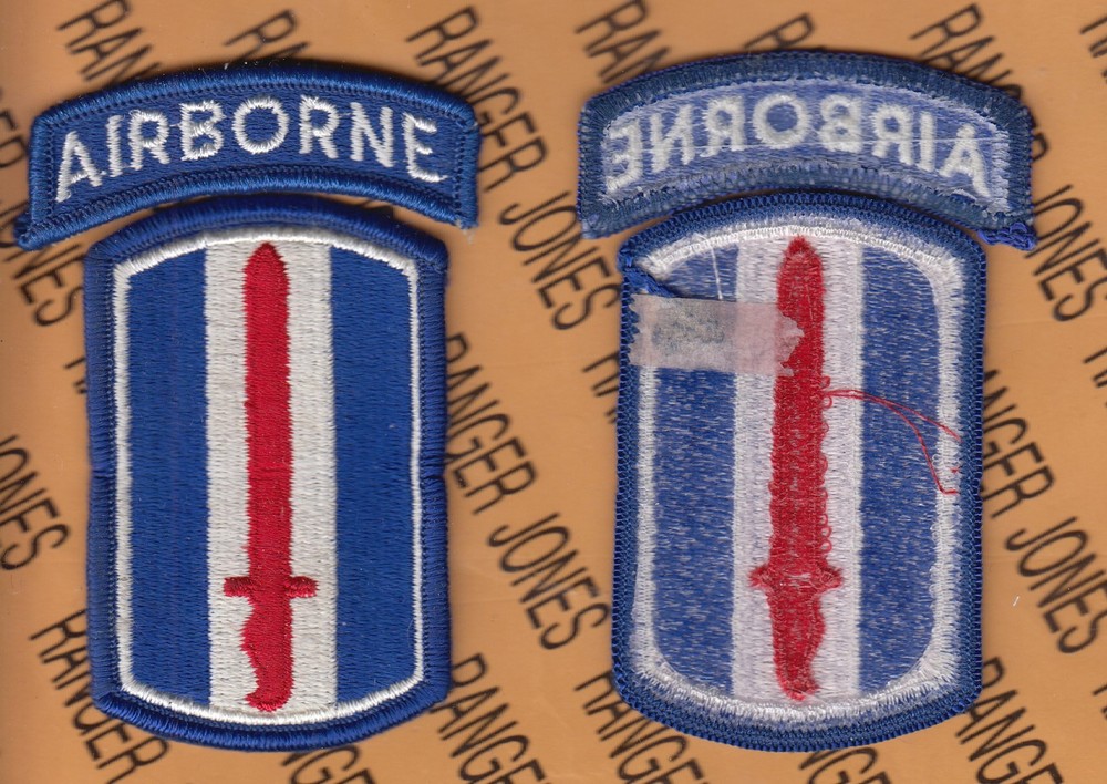 US Army 193rd Airborne Infantry Brigade ~3.75" patch tab set m/e
