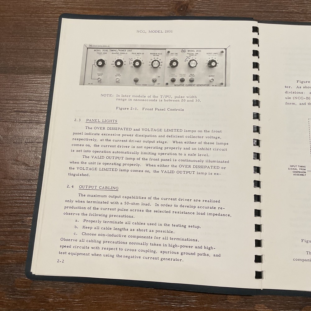 Computer Control Company 2031 Negative Current Generator Instruction Manual