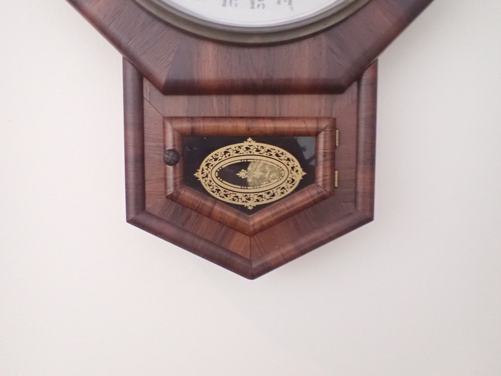 NEW HAVEN CALENDAR SCHOOL CLOCK ROSEWOOD