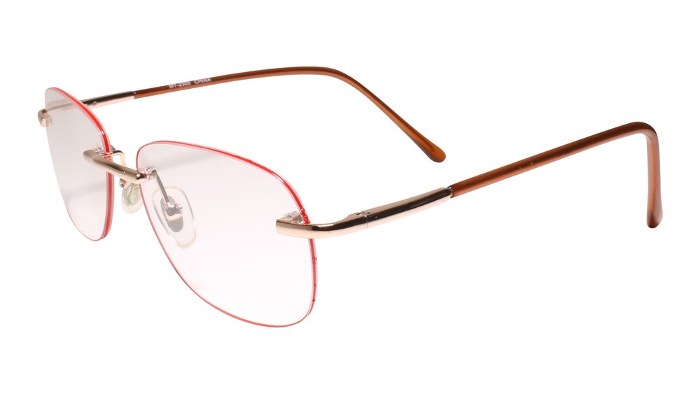Rimless Modern Gold Rectangle 1.50 Reading Glasses Reader