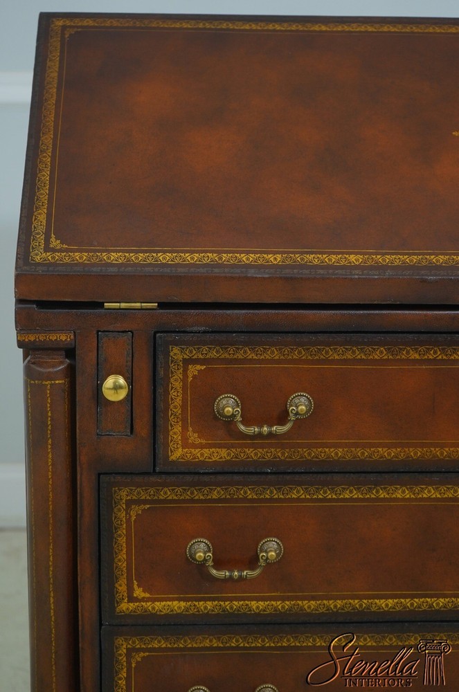 F64295EC: MAITLAND SMITH Tooled Leather Slant Front Desk