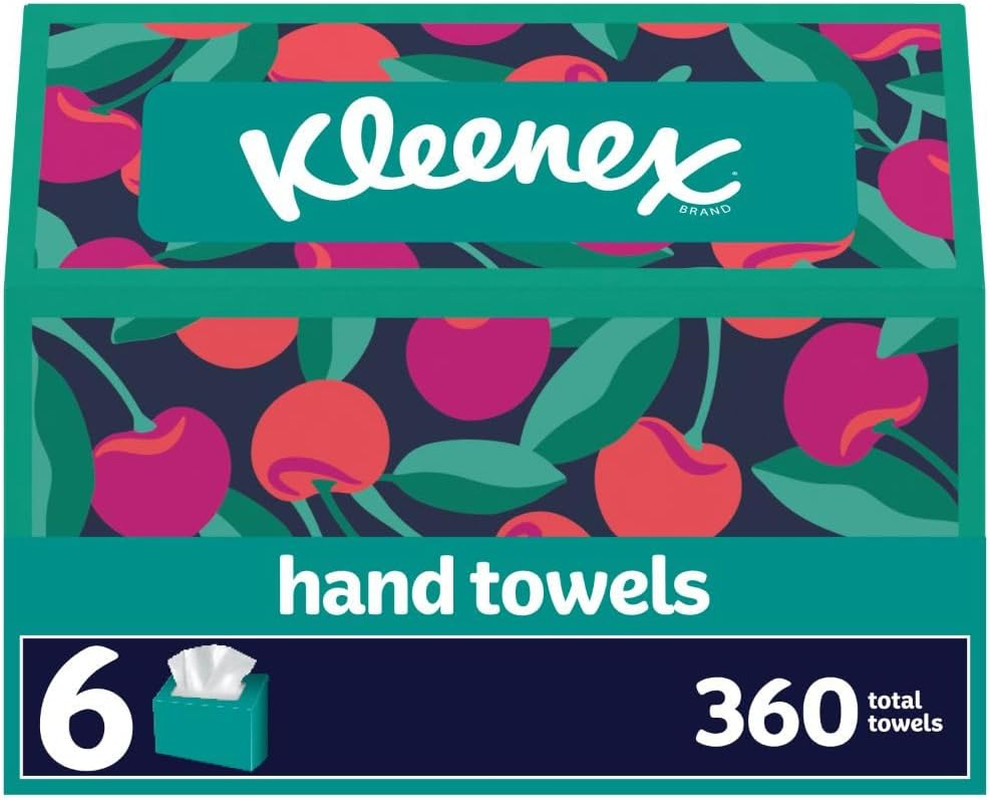 Kleenex Disposable Paper Hand Towels, 6 Boxes, 60 Tissues per Box (360 Total Tis