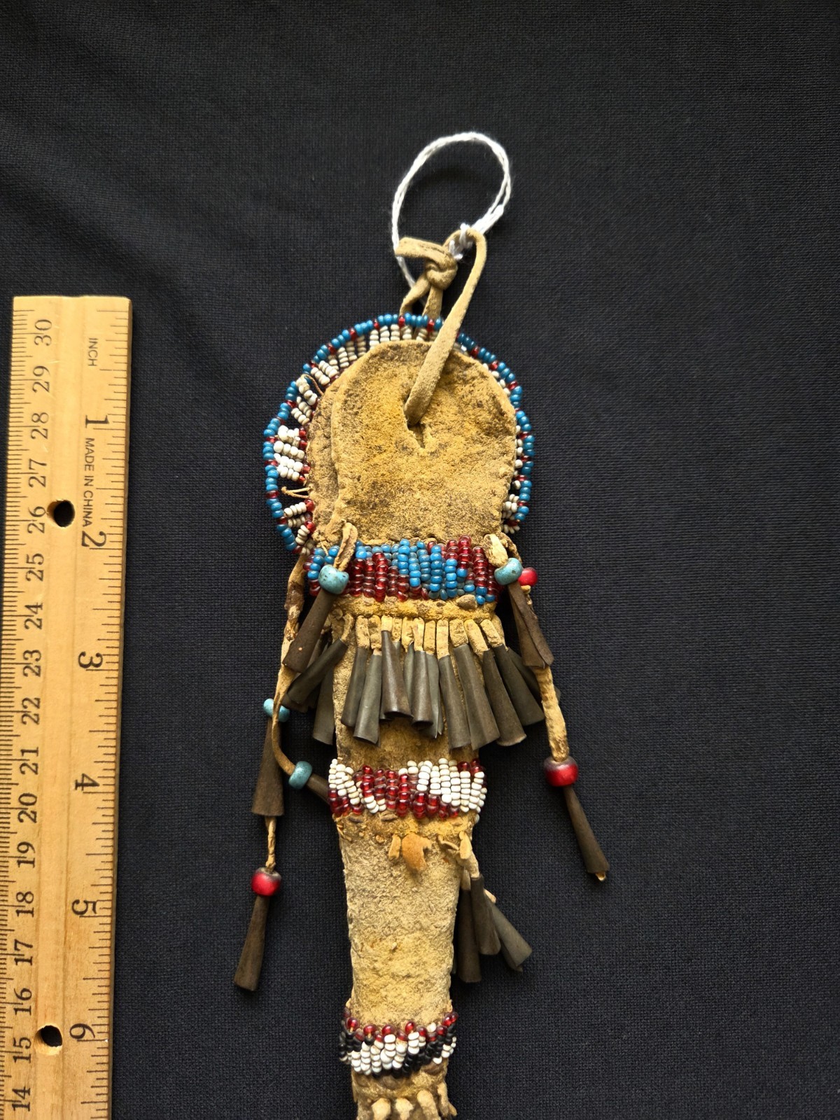 Apache Indian Beaded Awl Case, Circ: 1870s, 16" From An Old Indian Collection