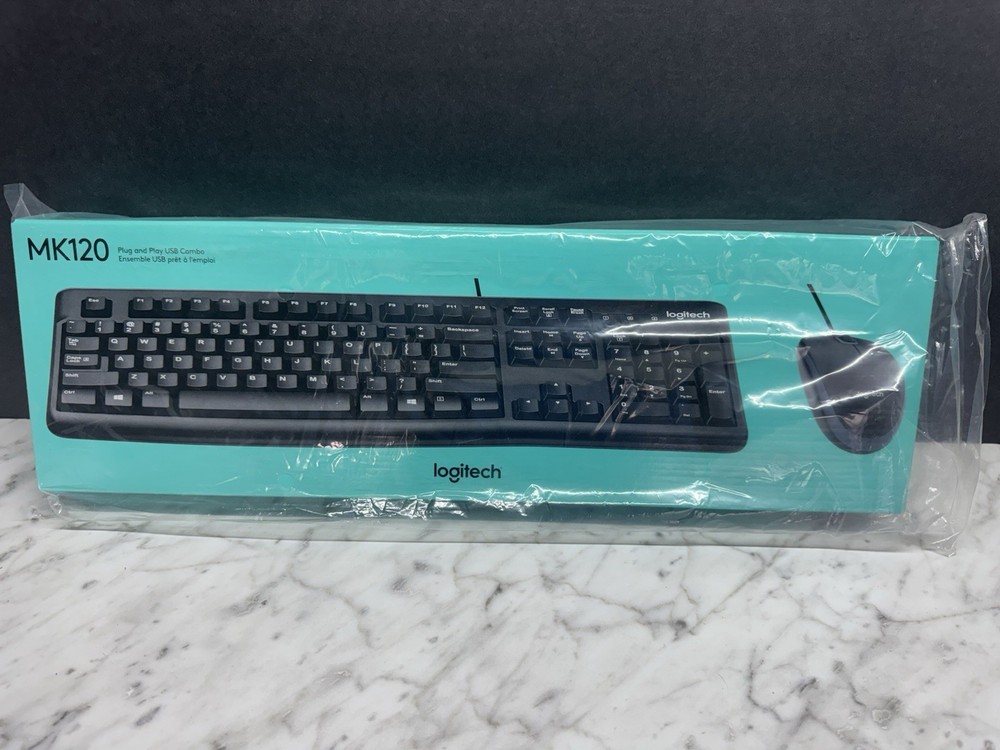 Logitech MK120 (920-002565) Wired Keyboard and Mouse Combo (New)