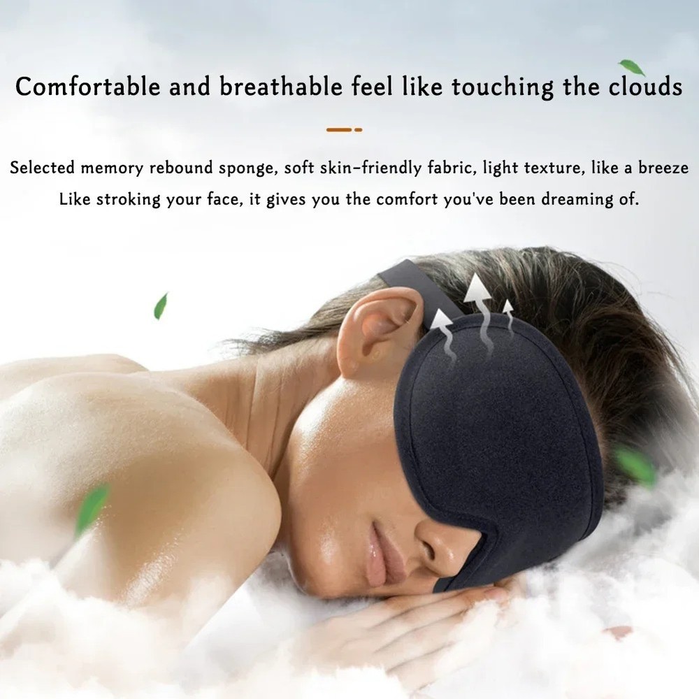 3D Sleep Eye Mask Memory Foam Light Blocking Soft Padded Travel Blindfold