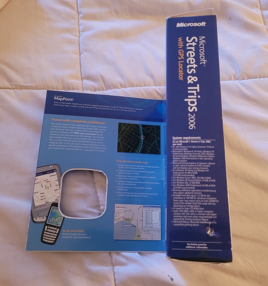 222 Microsoft Streets & Trips 2006 w/GPS Locator Navigation Software for PC New