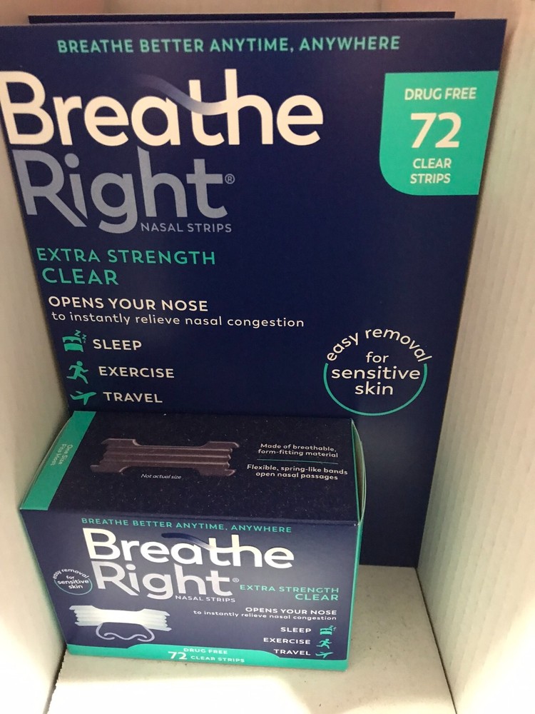 Breathe Right Extra Strength Nasal Strips 72 CLEAR Strips
