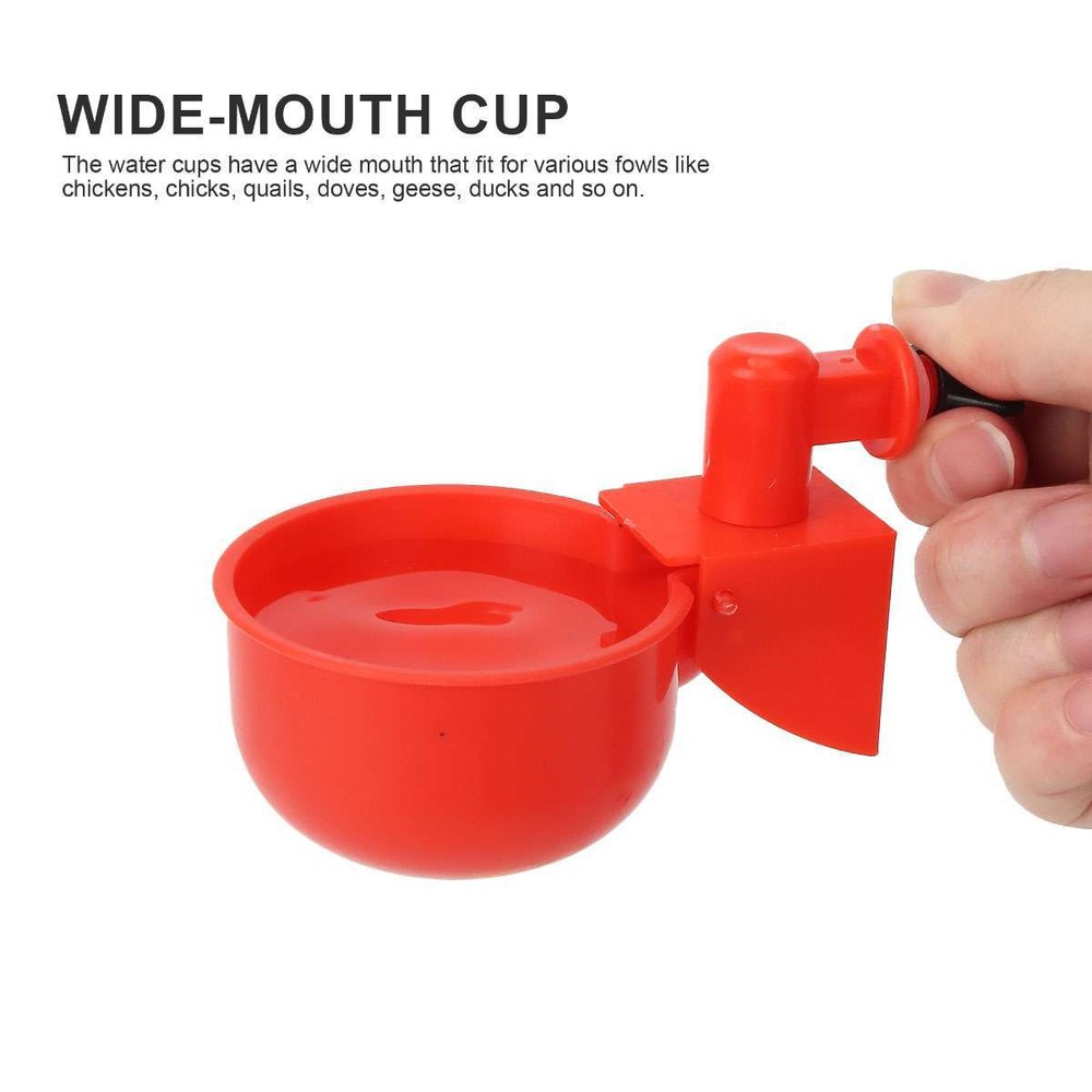 Automatic Water Cups Red Poultry Drinker Waterer Chicken Duck Quail Drinking Lot