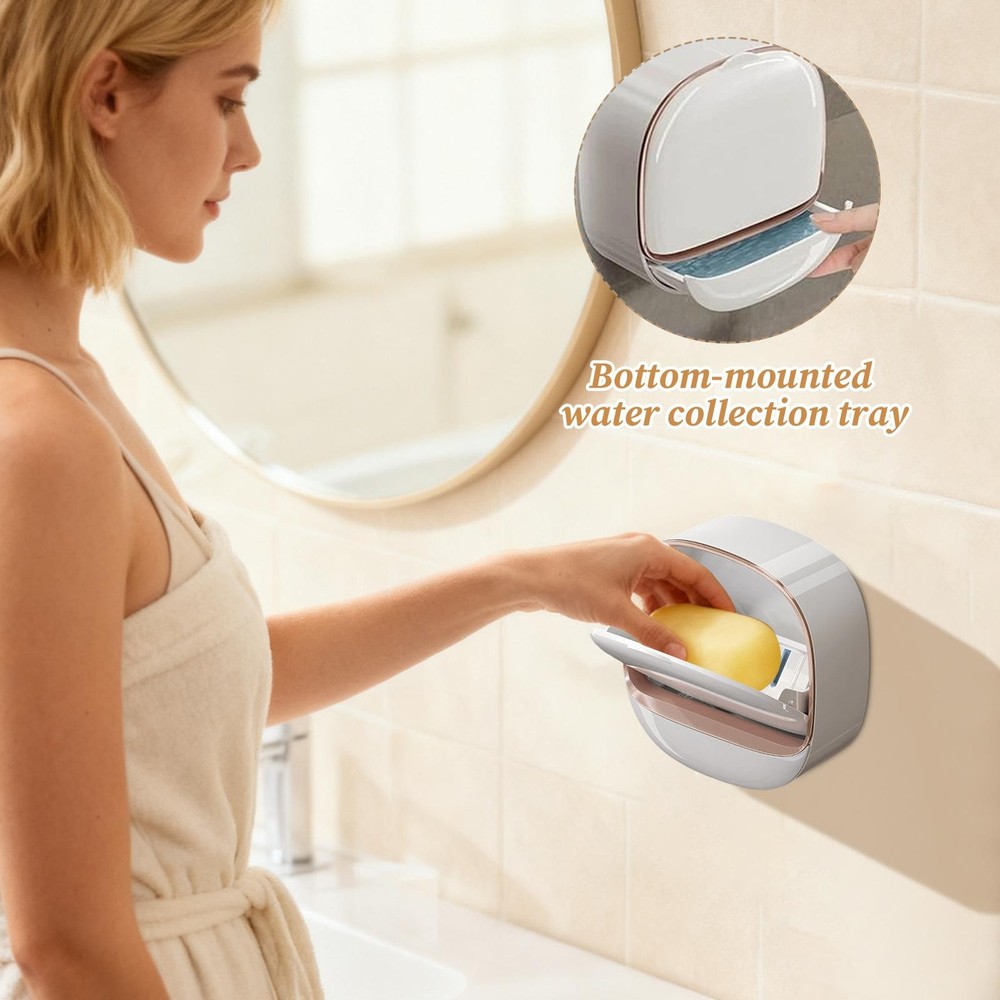 Soap Container Waterproof Adhesive Rack With Drain Tray Bar Soap
