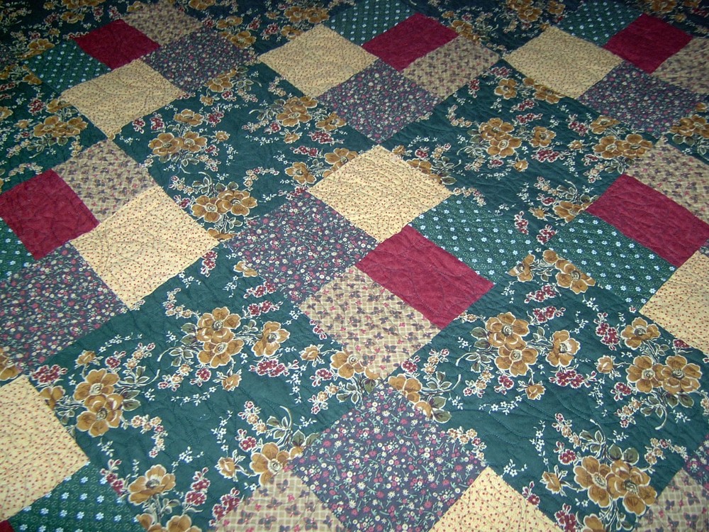 Oversize Queen Hand Made 5 Patch Quilt 97x98