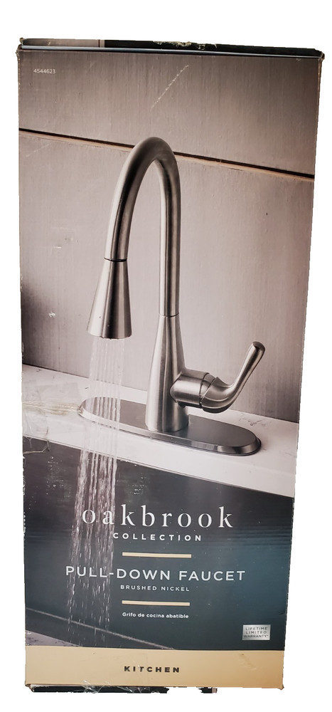 Oakbrook Vela Pulldown Kitchen Faucet One Handle Brushed Nickel