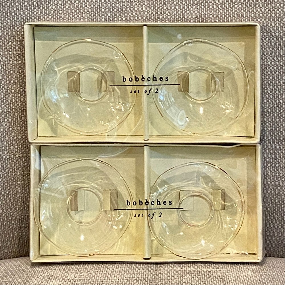 2 Pkgs Pier 1 Candle Bobeches - Slight Ruffled Fluted Glass