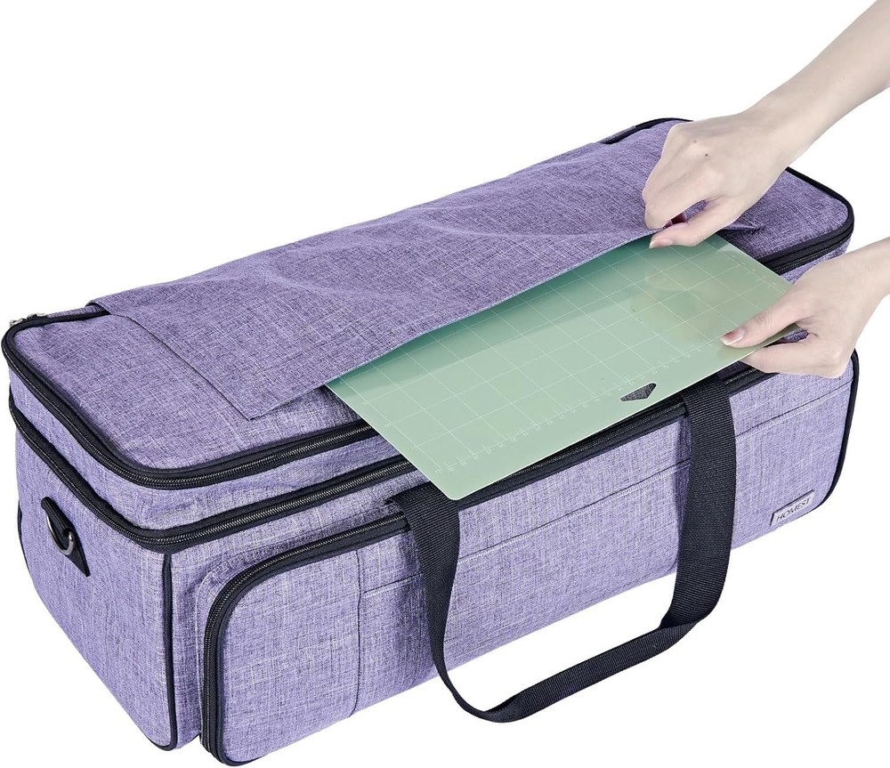 Double Layer Carrying Case with Mat Pocket for Cricut Maker 4, Explore 4, ...