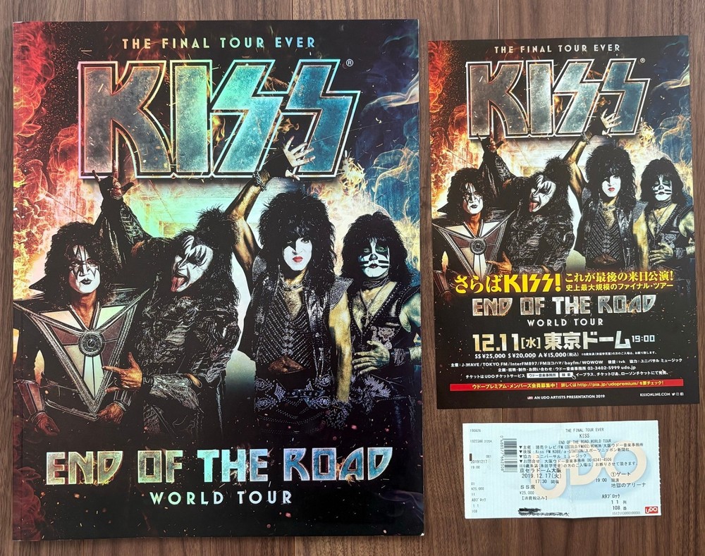 OSAKA ticket + PROMO flyer! Kiss JAPAN tour book 2019 END OF THE ROAD more liste