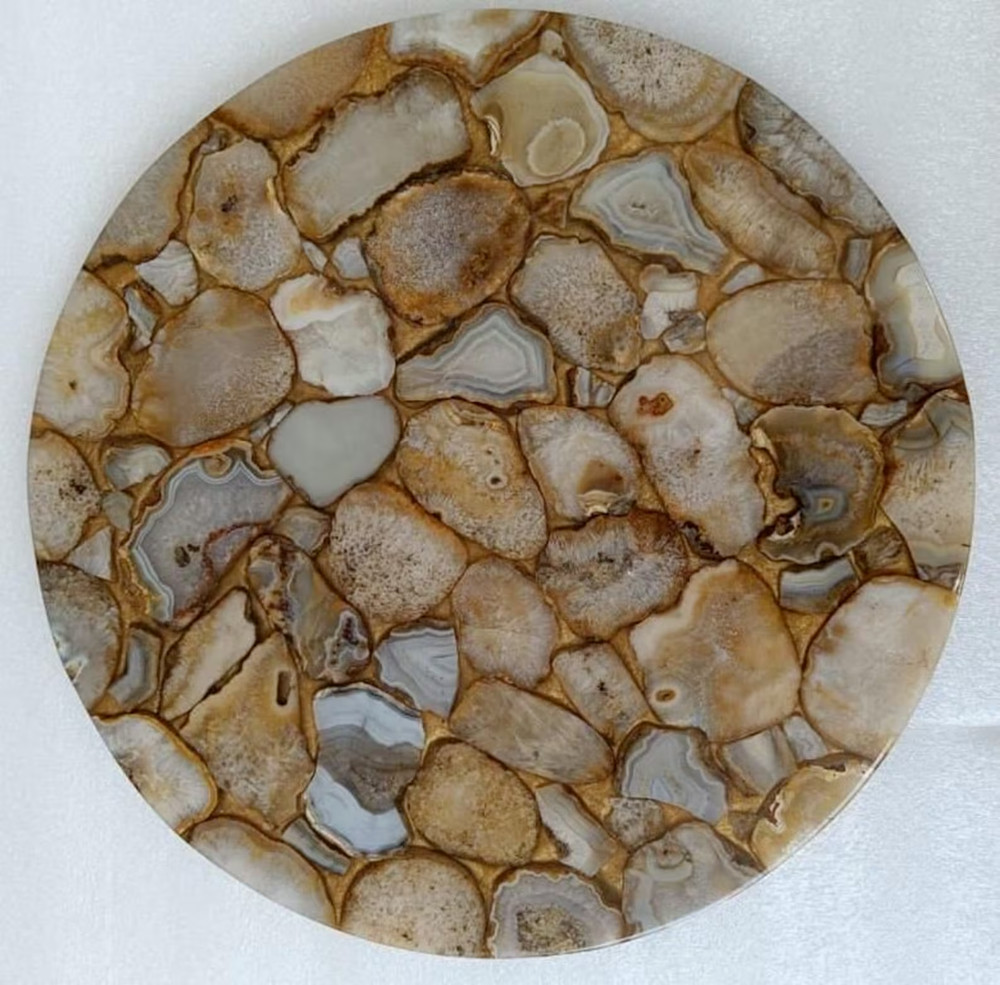 18" Agate Side Table Top  / Agate Corner Table Top