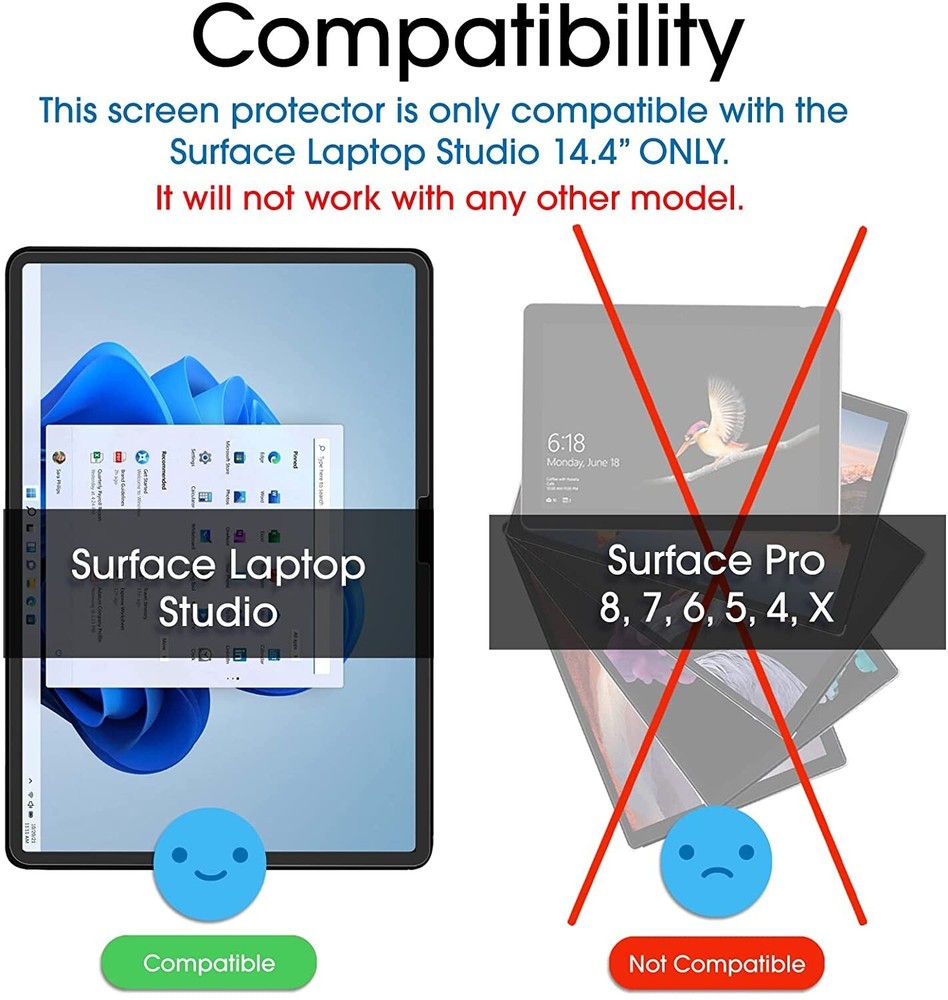 (2 Pack) Amfilm Microsoft Surface Laptop Studio 14.4" Glass Screen Protector