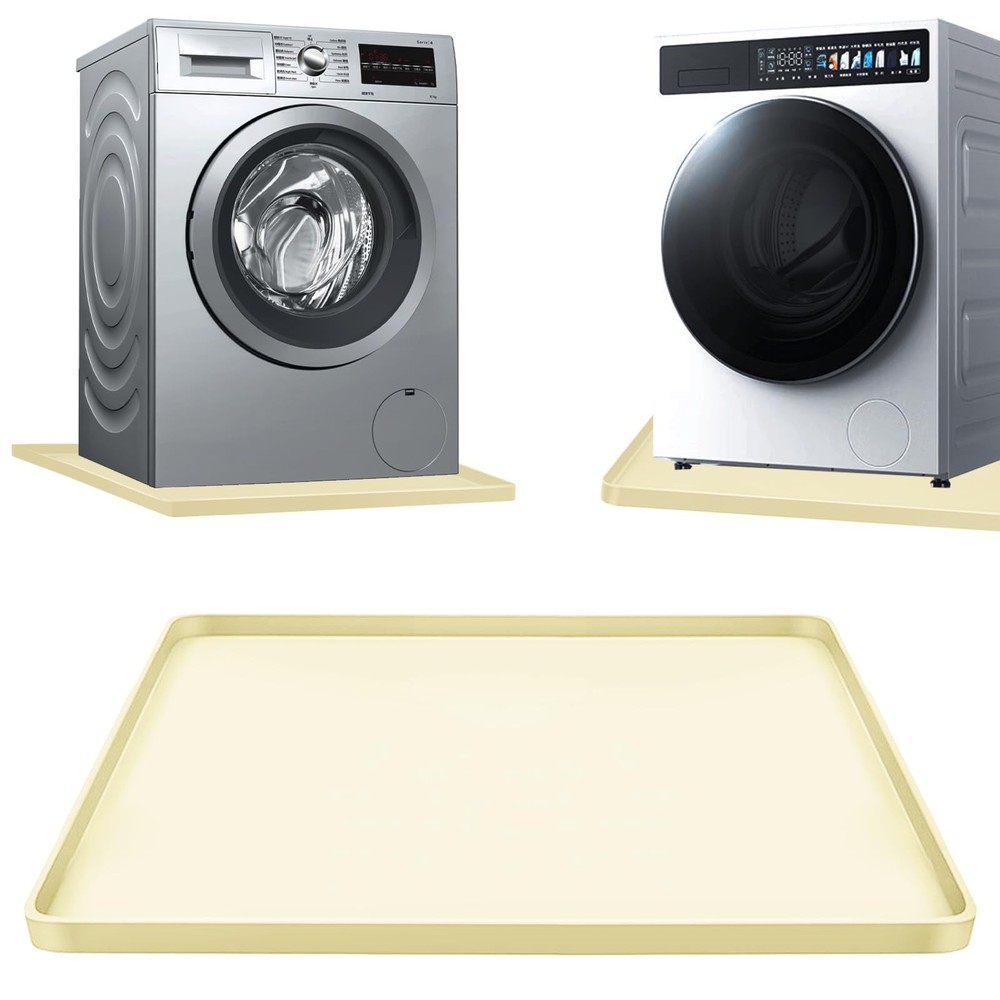 Washer Drain Pan 27Ã—27inch Silicone Mat Multi-function Non Slip Drip Tray With