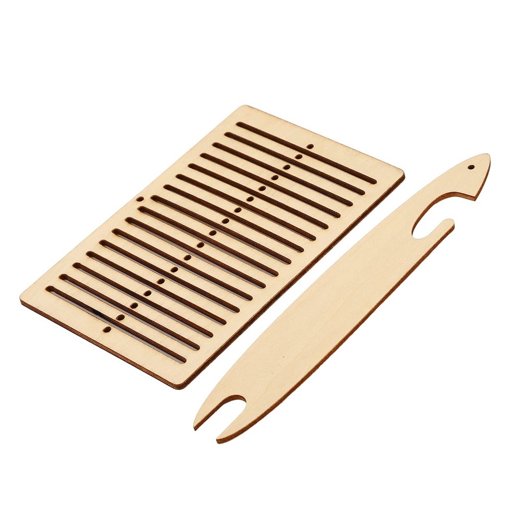 Wooden Weaving Kit with Heddle & Shuttle Backstrap Tools for Beginners Home Craf