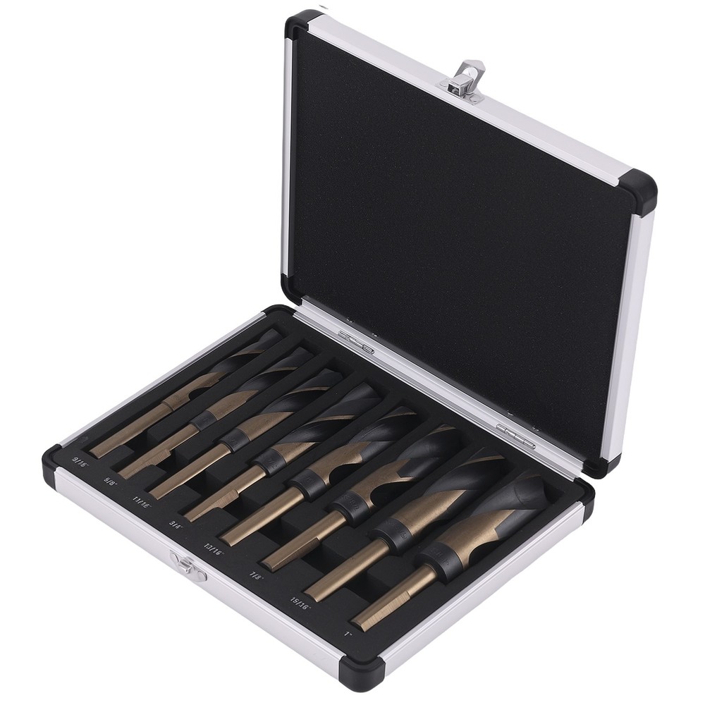 8PC Deming Drill Bits Set HSS 9/16-1" 135° Split Point Cobalt Silver