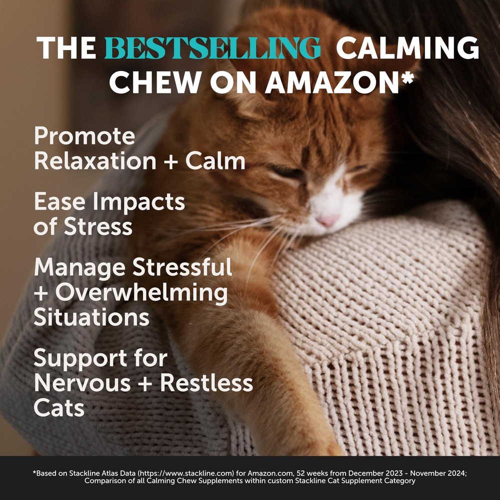 Calming Chews for Cats - Cat Anxiety + Helps Reduce - Behavioral Support & Pr...