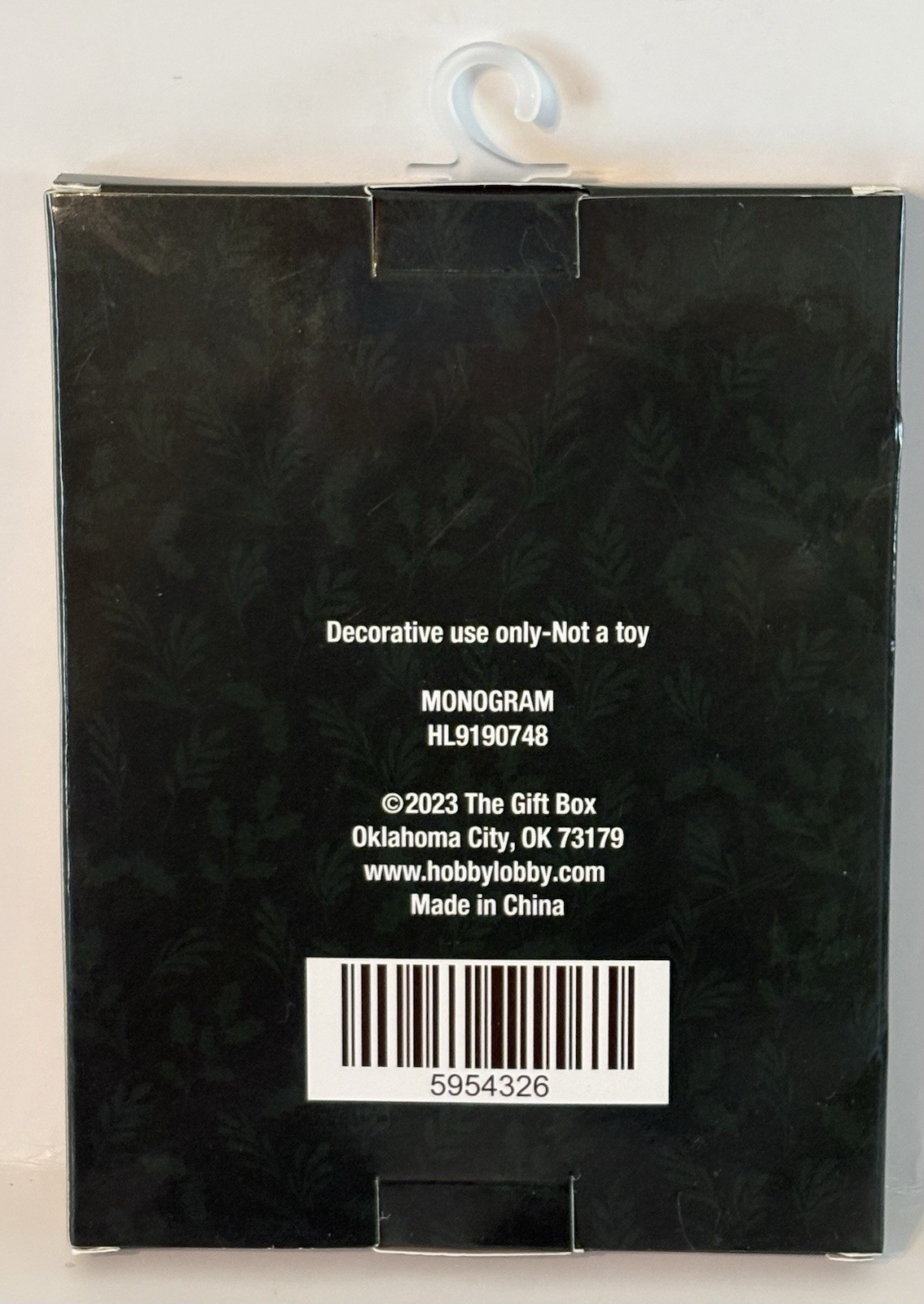 Hobby Lobby Monogram Letter "J" Christmas Ornament 2023 NEW NIB