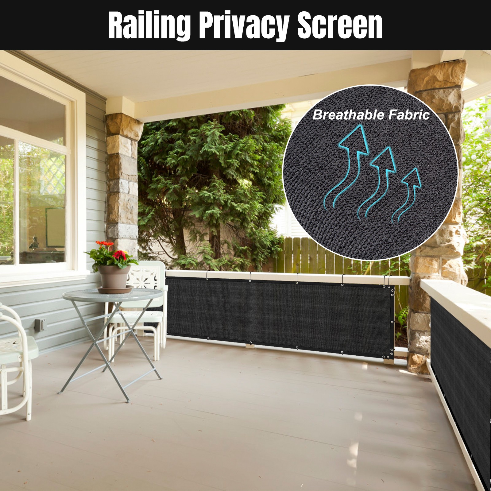Fence Privacy Screen Mesh Cover Garden Yard 4' 5' 6' 8' Black Green Beige Brown