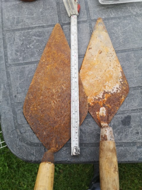 2 X Vintage Trowels Pointing Bricklayers Tool Bundle Trowel