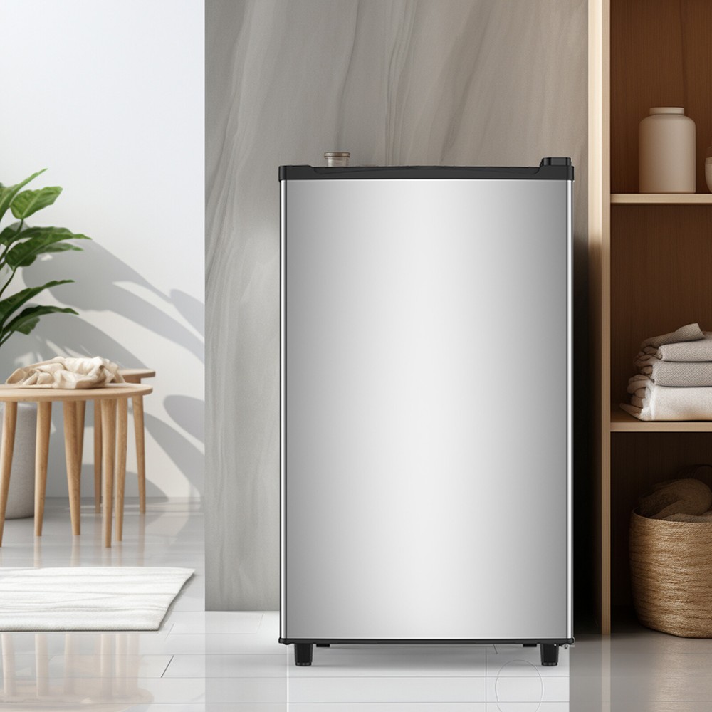 Quiet Compact Mini Fridge with Freezer Compartment, Single Door Design
