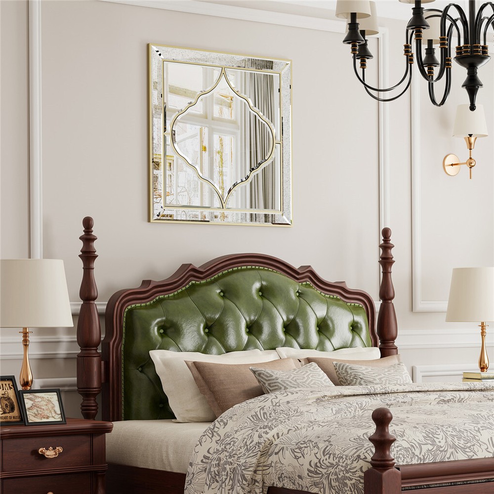 High-grade＆Unique Decorative Accent Mirror Elegant Square Wall Silver HD Mirror