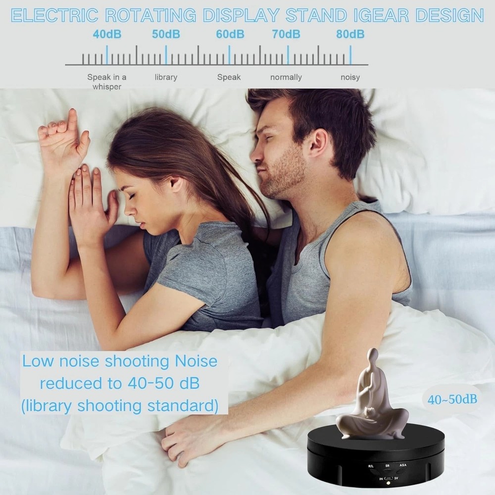 Motorized 360° Rotating Display Stand - Rechargeable & Remote Controlled (5.74")