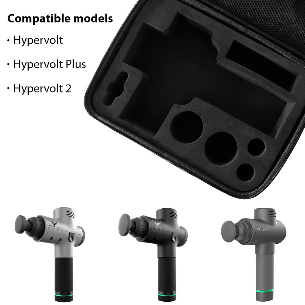 Carrying Case for Hyperice Hypervolt/Hypervolt Plus 5 Attachment Slots Portab...