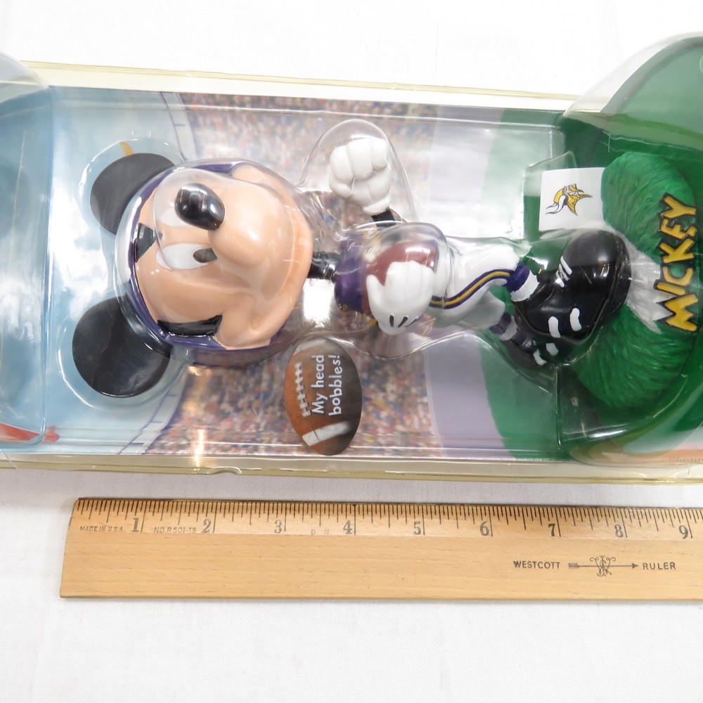 Running Back Mickey Mouse 8" Bobblehead Doll Disney NFL Vikings