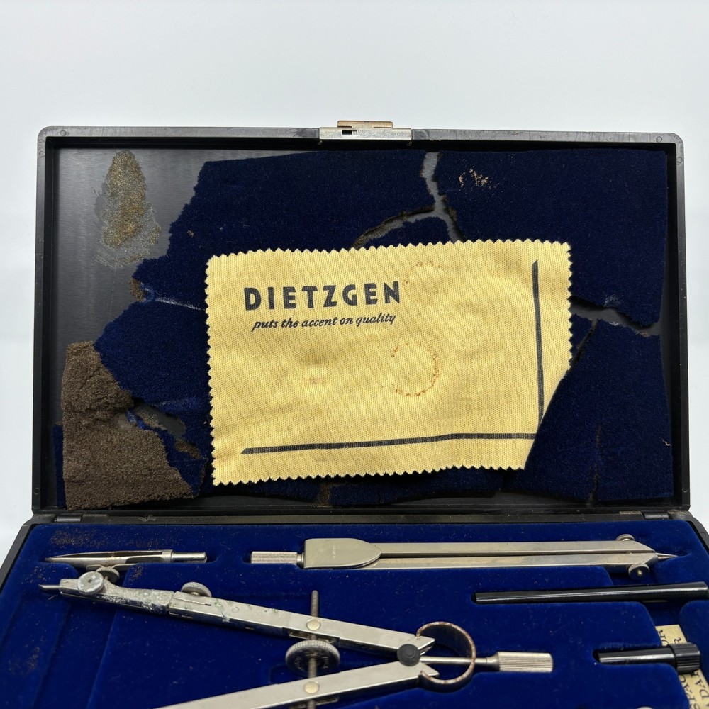 Dietzgen Satellite Drafting Set Germany Compass Divider Hard Case