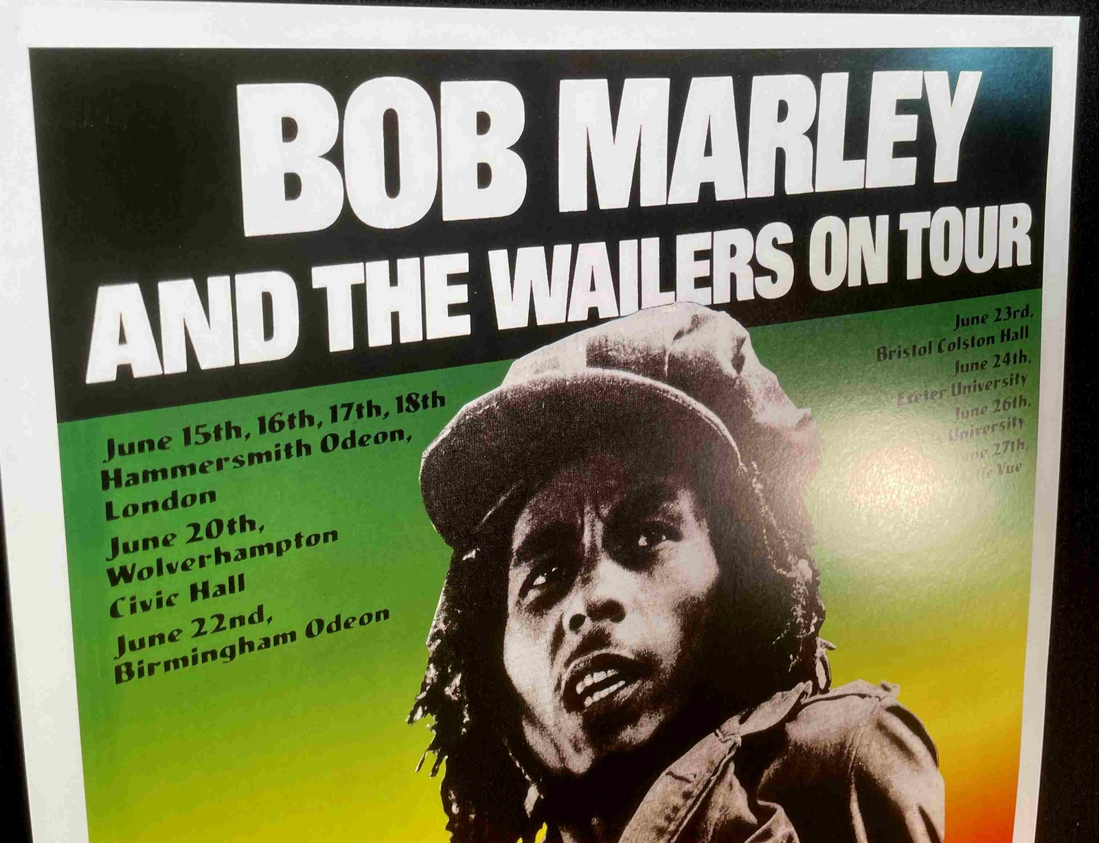BOB MARLEY AND THE WAILERS ON TOUR United Kingdom 1976 by Bob Masse Includes COA